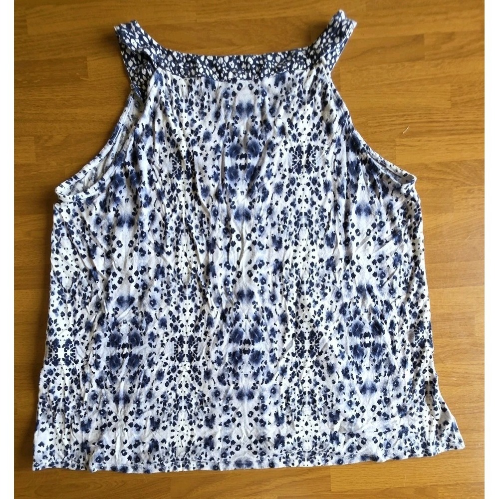 Simply Vera Women's Sleeveless Top Blue White Print Size Large - Picture 10 of 10